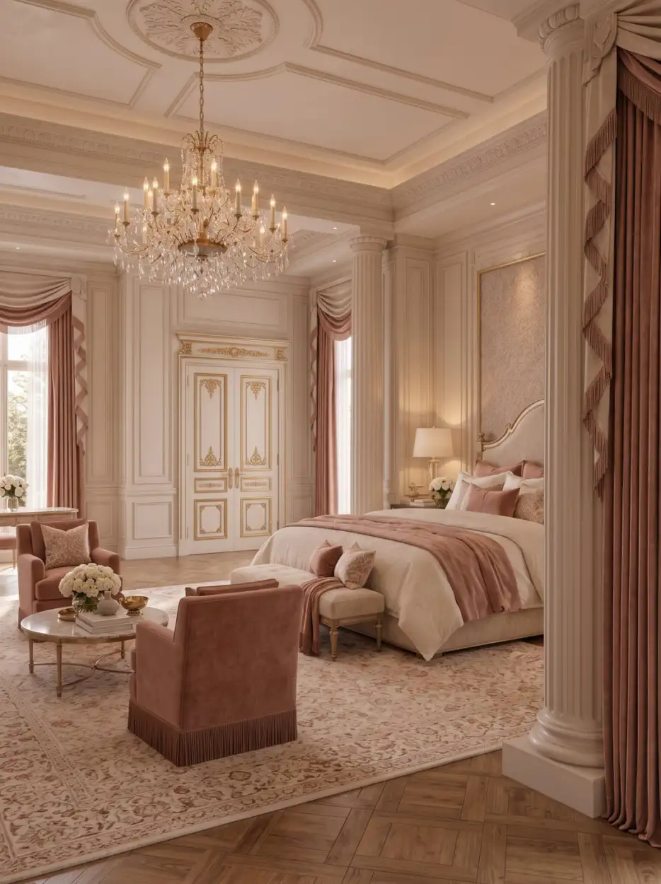 Bedroom seen from the sitting area